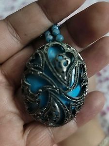 Sky Blue Colour Chain With Locket