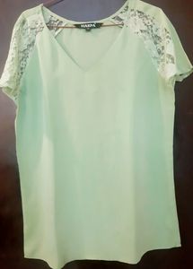 Lime Green Lace Tunic Top