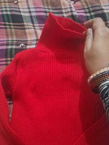 Red Turtleneck Sweater for girls and boys