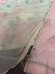 Pink Embroidered Lucknowi Kurta Set
