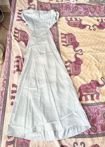 Satin Cyan Cut Out Dress