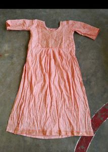 Peach Embroidered Indian Dress