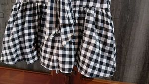 Women Black Checked Cinched Waist Top 🔝