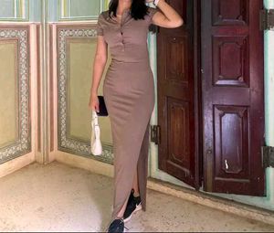 Brand New (Newme) Solid Slit Ribbed Dress