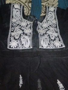 Black Embroidered Kurta