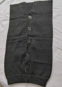 Women Grey Knitted Pencil Winter Skirt
