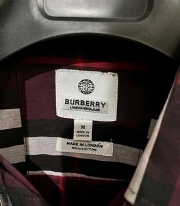 BURBERRY MAROON CHECK SHIRT M(40)