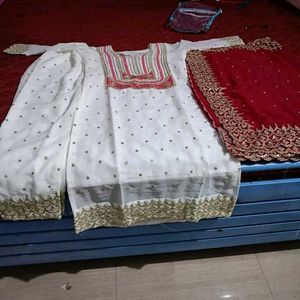 Maroon Embroidered Indian Suit
