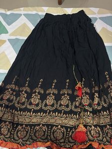 Elegant Black Ethnic Skirt