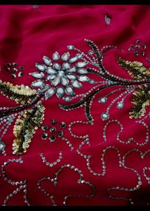 Rose Colour Heavy Hand worked Saree