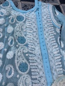 Blue Chickerkari Kurti