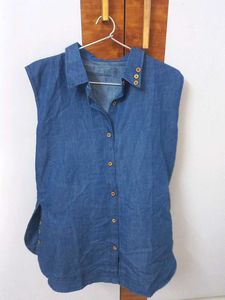 Sleeveless Denim Shirt