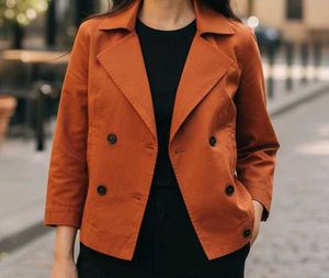 Orange Cropped Jacket