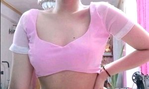 Georgette Padded Sheer See Through Back Blouse
