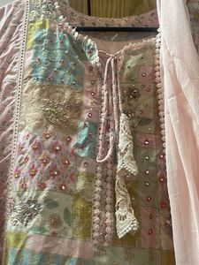Set Of 2 Pink Embroidered Salwar Kameez