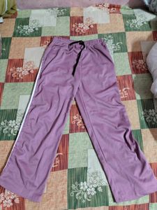 Mauve Track Pants with White Stripe