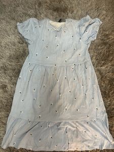 Sky Blue Floral One Piece Dress