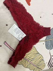 H&M Burgundy Lace Thong