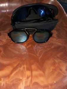 Combo Two SunglassBlack Framed Sunglasses with Cas