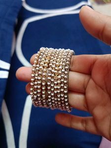 Pearl &amp; Gold Bangle Set