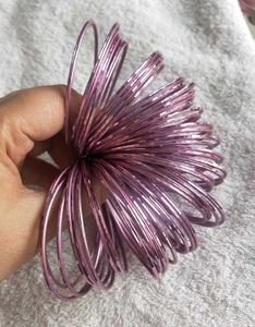 Mauve Metallic Bangle Set
