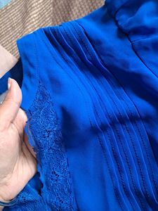 Elegant Blue Lace Blouse
