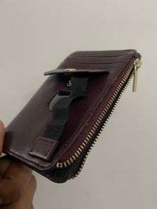 Burgundy Leather Card Holder Wallet