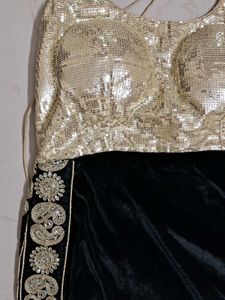 Sequin Blouse &amp; Embroidered Skirt Kurti