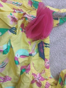 Yellow Bird Print Romper Top