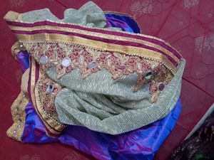 Mirror Work Saree With Streched Blouse,  Xl , It&#39;s