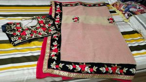 Designer Sari With Paded Blouse