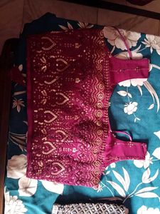 Burgundy Embellished Lehenga Skirt