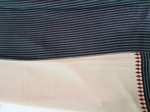 Cream and Black Saree ( Women's)