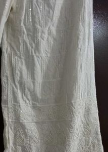 White Embroidered Palazzo Pants