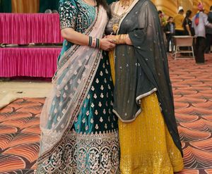 Beautiful Musterd Lehnga With Grey Blouse