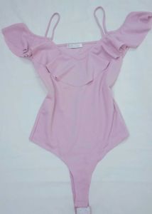 Cute Pink Ruffle Bodysuit