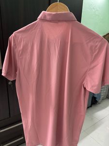 Pink Casual Polo Shirt