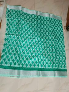 Green Floral Print Saree