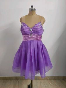 Purple Embellished Party Dress