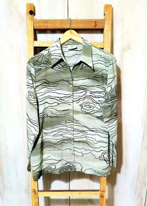 Olive Green Patterned Shirt si,e-42