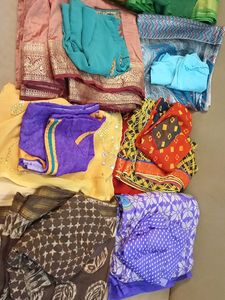 10 used sarees with blouses for Stephen