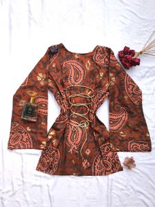 Paisley print Corset back kurti🫶🏻