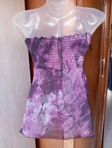 Purple Strapless Top