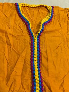 Beautuful embroidery Ethnic Tunic Top - Mustard