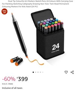 24 Pcs Dual Tip Markers Sketch Pen 🎀