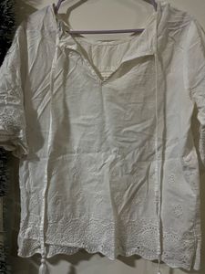 White broderie anglaise Top