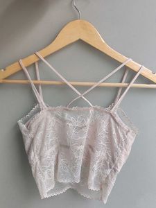 Pink Lace Bralette With Padding