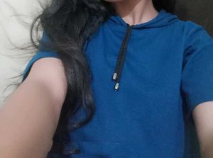 Blue Short Sleeve Hoodie