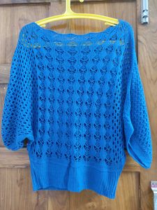Blue Knit Top