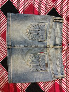 Blue Denim Mini Skirt